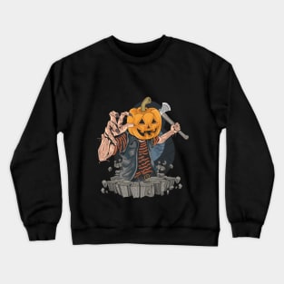 Halloween pumpkin head killer Crewneck Sweatshirt